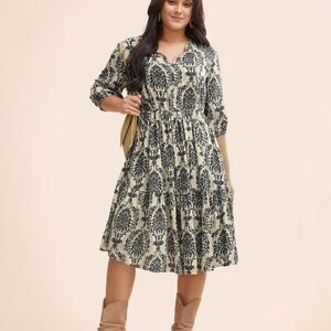 Nwot Bloomchic Damask Print Dress Women's Size 12